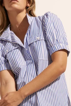 zoe kratzmann Tops|Allot Top-Cobalt Stripe