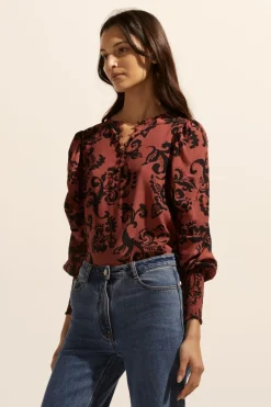 zoe kratzmann Tops|Beam Top-Clay Floral