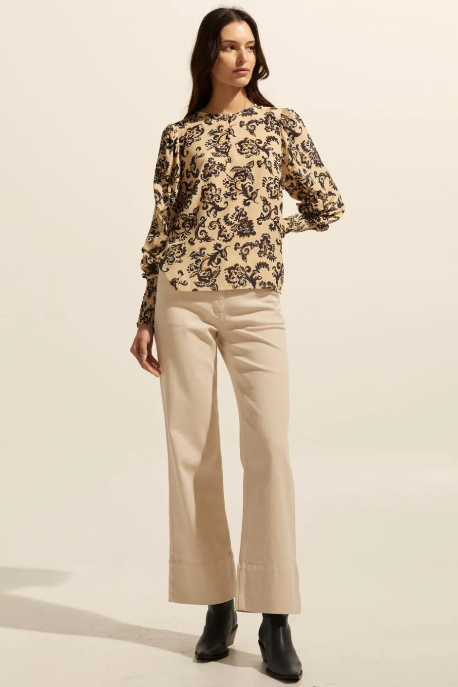 zoe kratzmann Tops|Beam Top-Ochre Floral