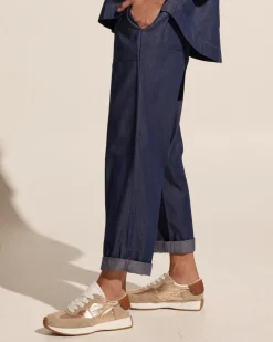 zoe kratzmann Bottoms|Bolster Pant-Dark Chambray