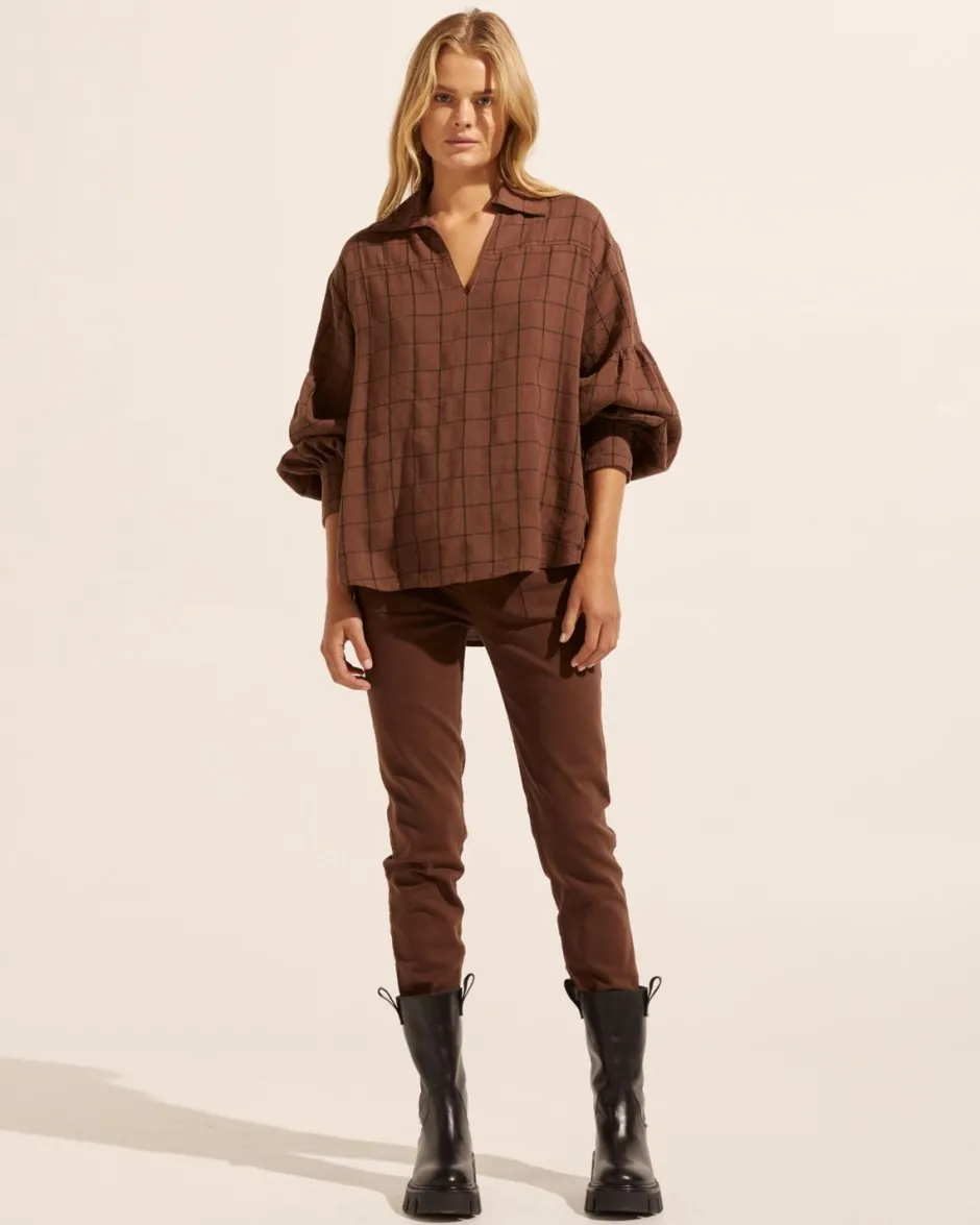 zoe kratzmann Tops|Bounty Top-Chocolate Check