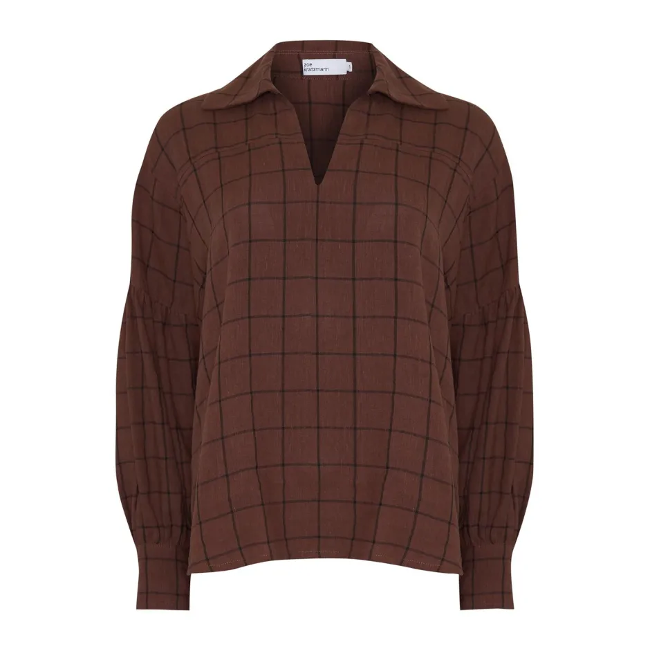 zoe kratzmann Tops|Bounty Top-Chocolate Check