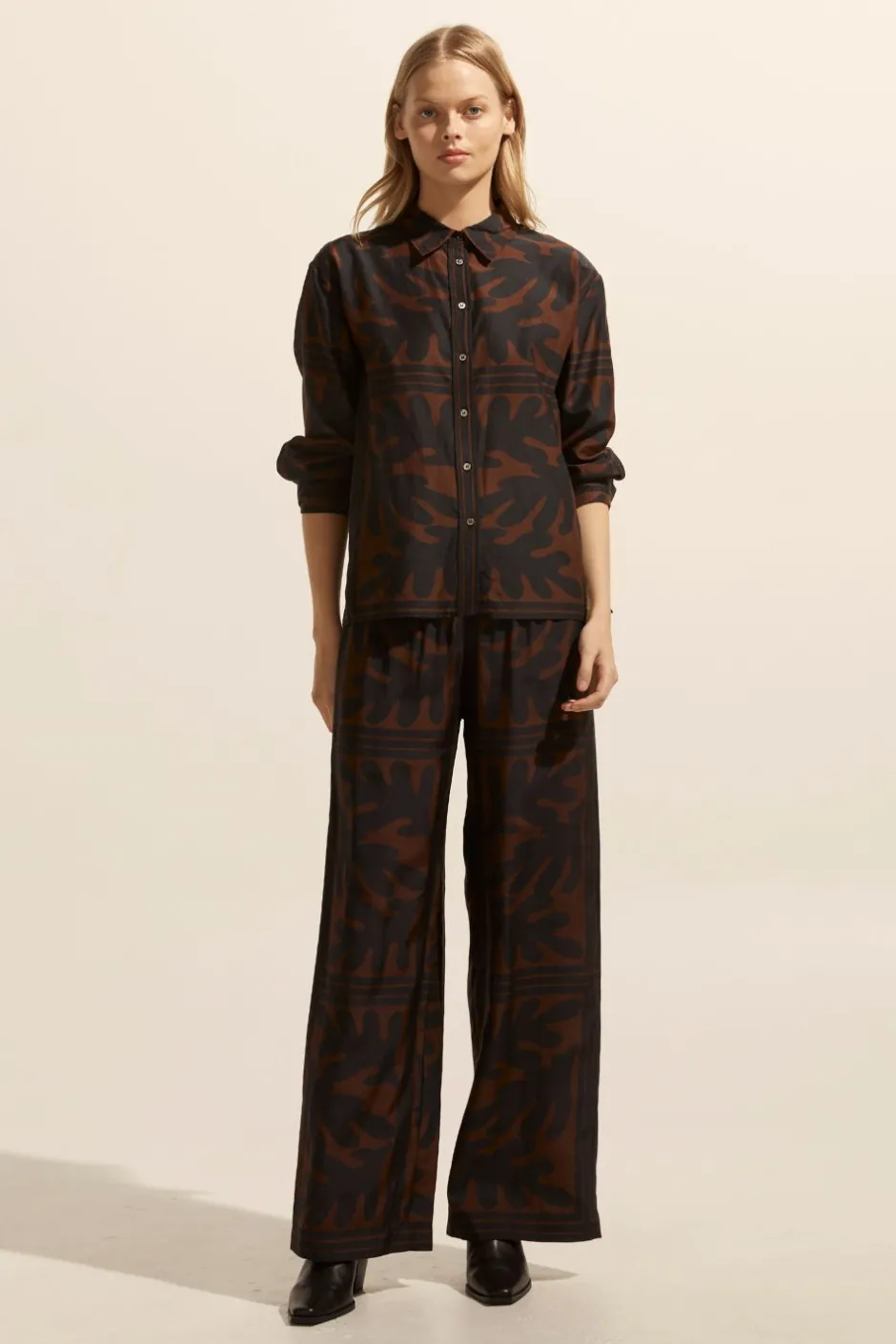 zoe kratzmann Bottoms|Breeze Pant-Choc Frond