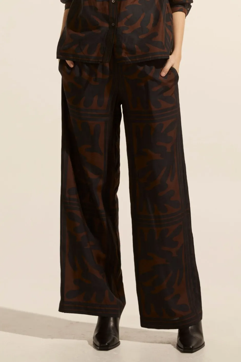 zoe kratzmann Bottoms|Breeze Pant-Choc Frond