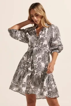 zoe kratzmann Dresses|Cater Dress-Black Paisley