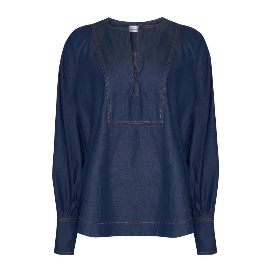 zoe kratzmann Tops|Collude Top-Dark Chambray