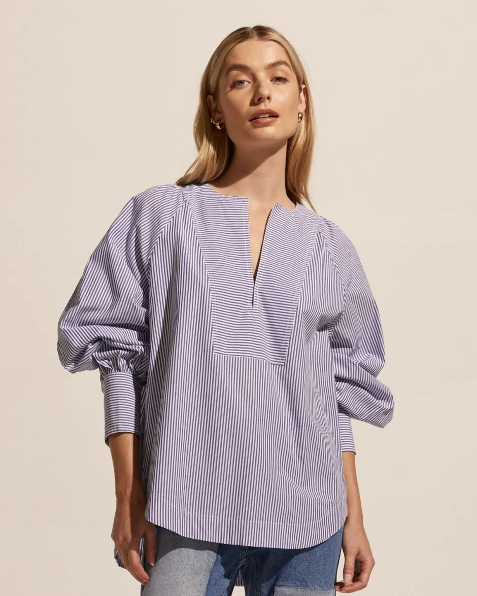 zoe kratzmann Tops|Collude Top-Navy Stripe