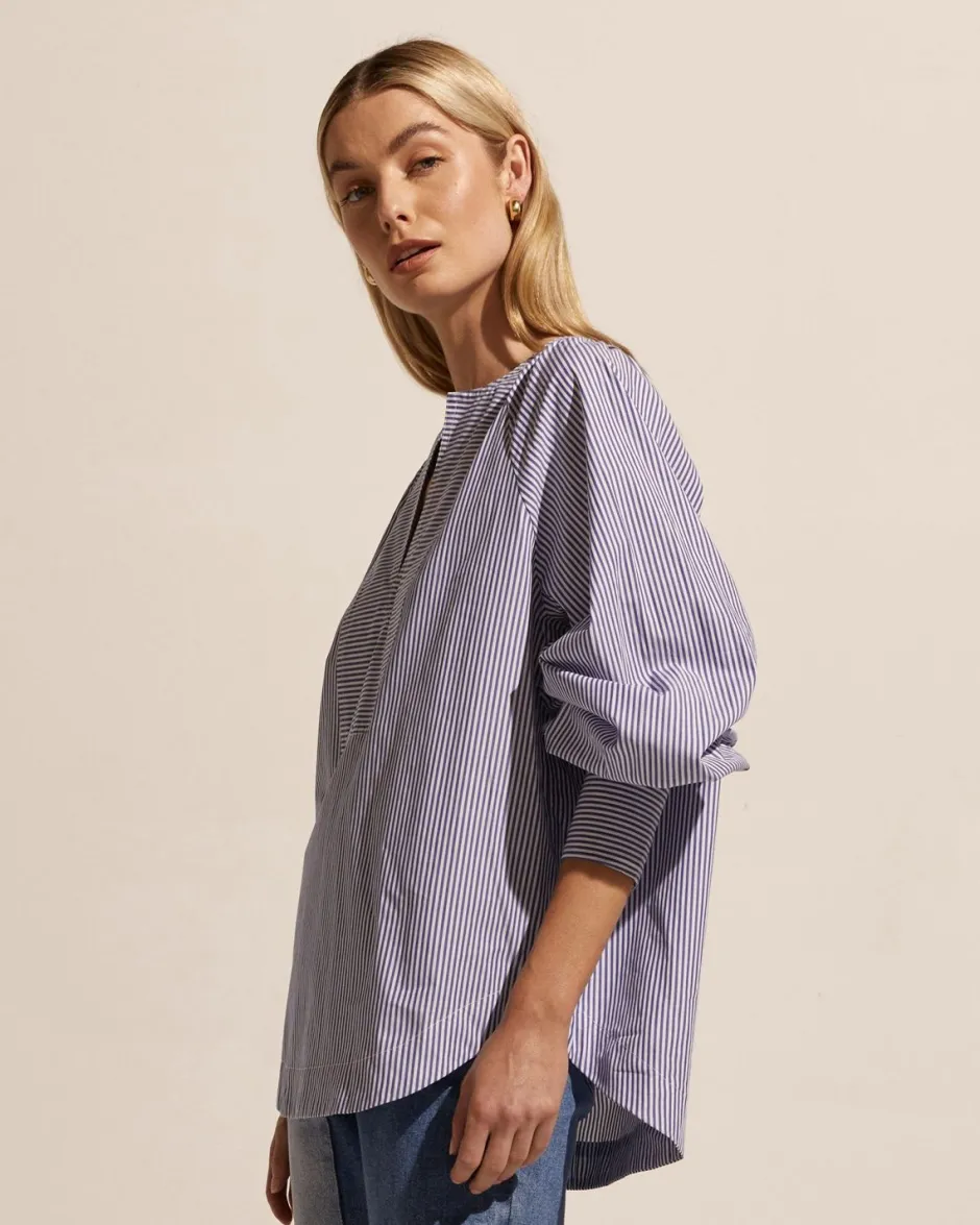 zoe kratzmann Tops|Collude Top-Navy Stripe