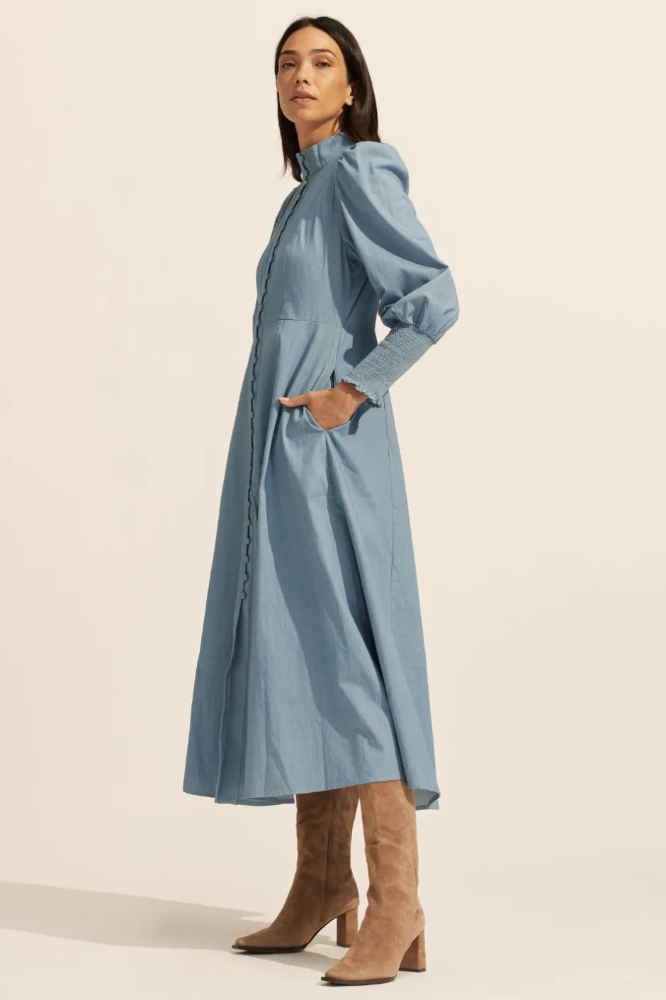 zoe kratzmann Dresses|Crave Dress-Chambray