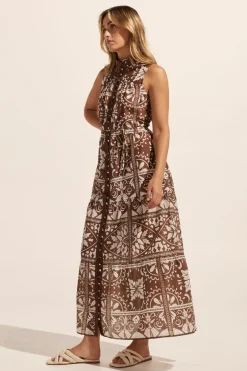 zoe kratzmann Dresses|Crescent Dress-Choc Mosaic