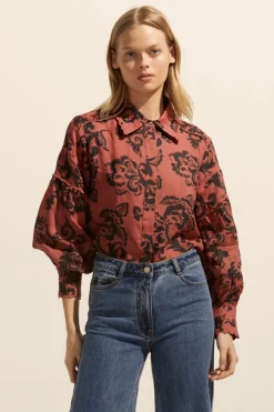 zoe kratzmann Tops|Dash Top-Clay Floral