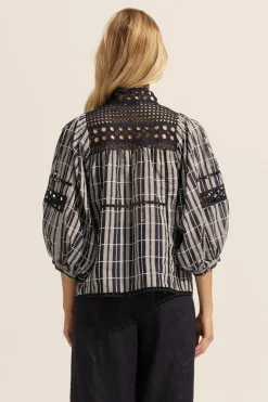 zoe kratzmann Tops|Dedicate Top-Indigo Check