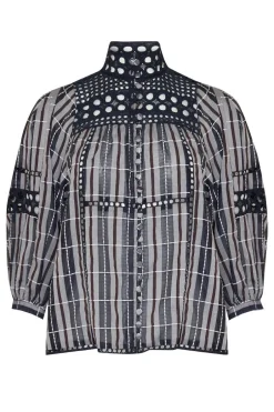 zoe kratzmann Tops|Dedicate Top-Indigo Check