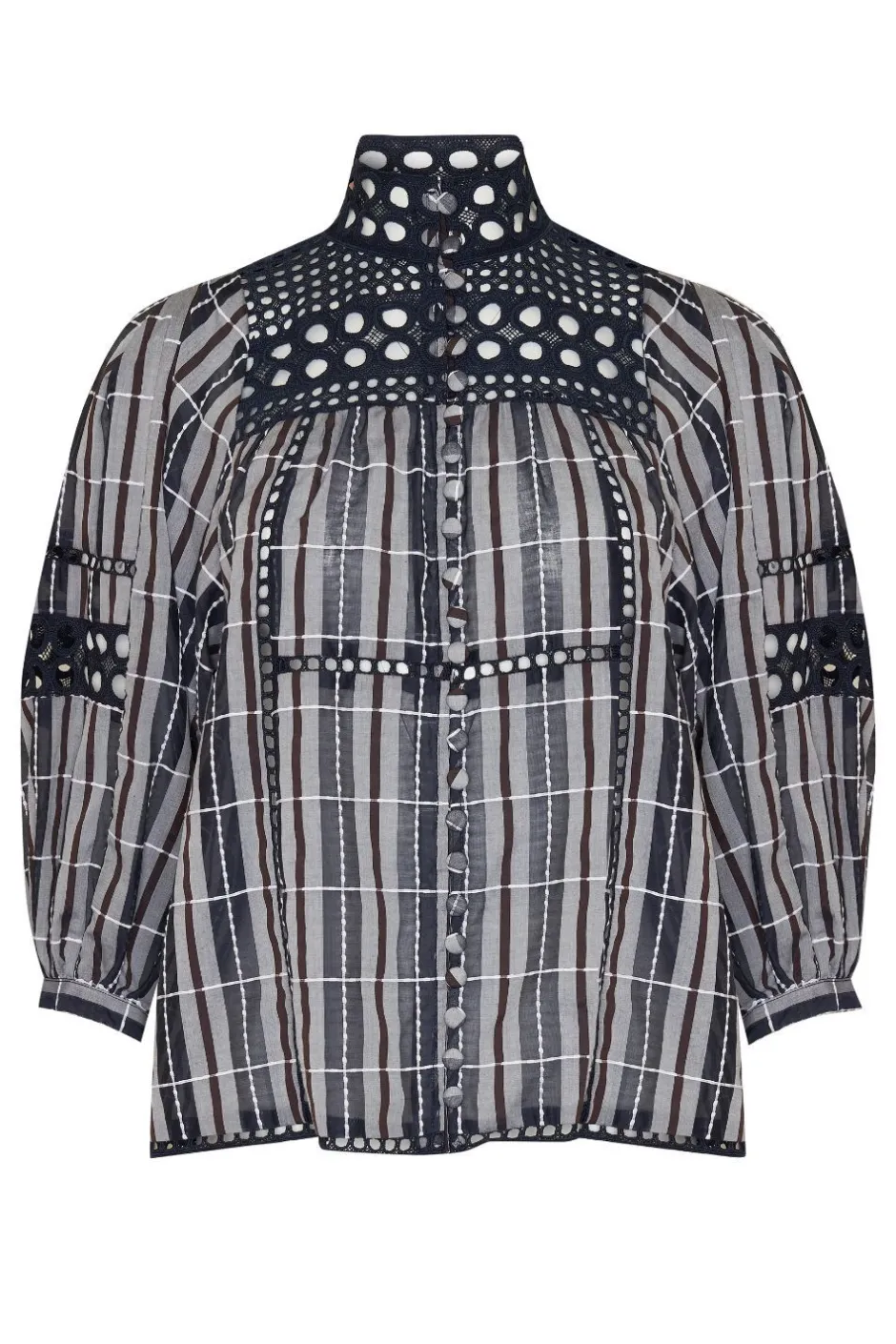 zoe kratzmann Tops|Dedicate Top-Indigo Check