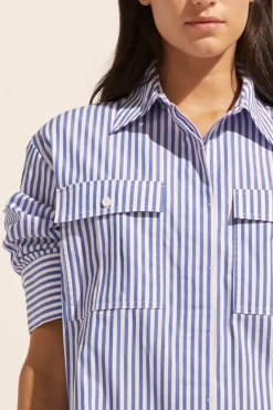 zoe kratzmann Dresses|Driver Dress-Cobalt Stripe