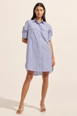 zoe kratzmann Dresses|Driver Dress-Cobalt Stripe