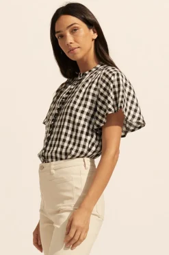 zoe kratzmann Tops|Essence Top-Black Check
