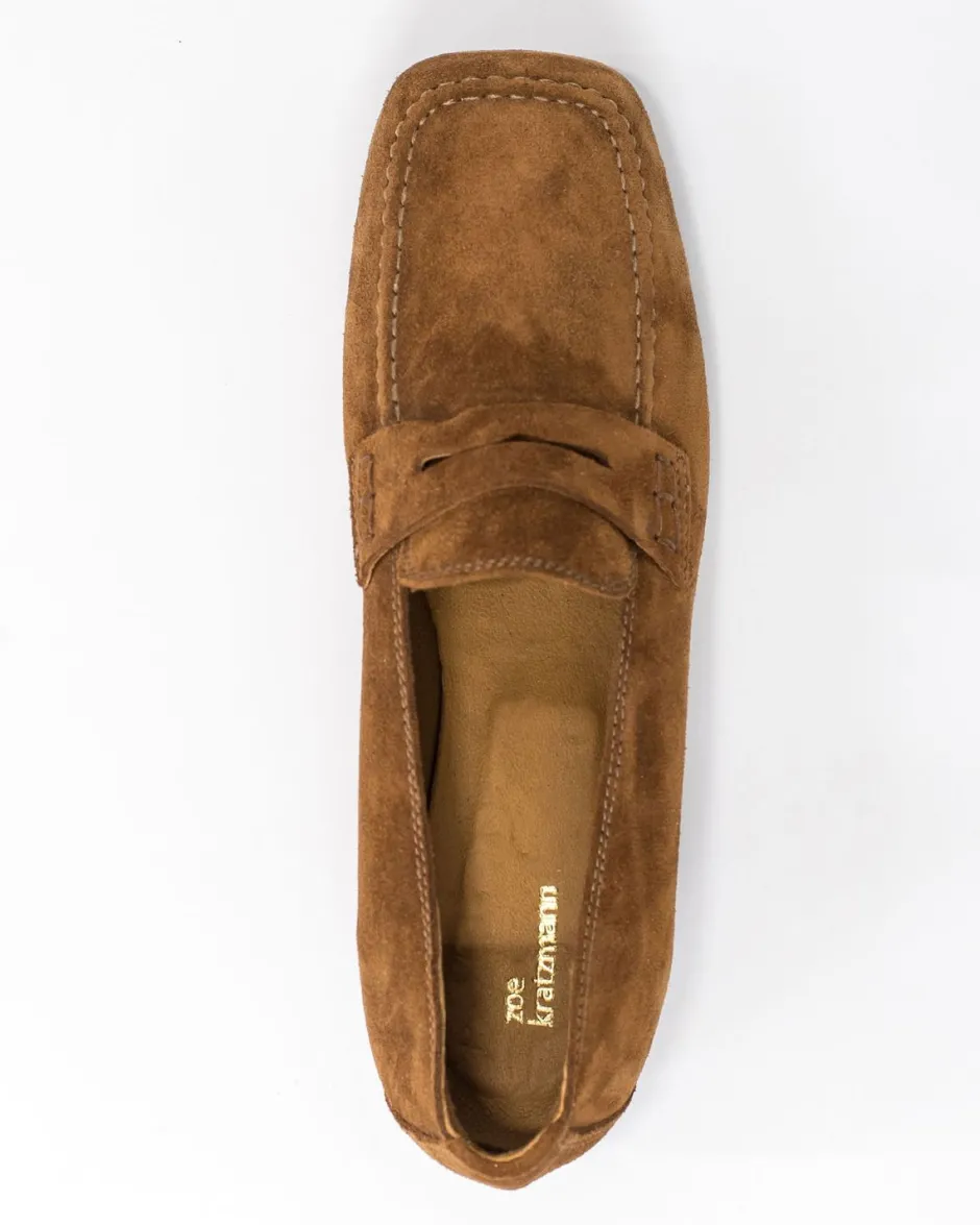 zoe kratzmann Flats|Fare Loafer-Coffee Suede
