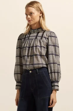 zoe kratzmann Tops|Faze Top-Ink/Porcelain Check