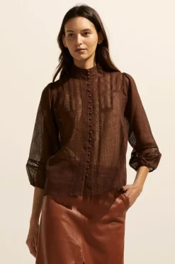 zoe kratzmann Tops|Focus Top-Chocolate
