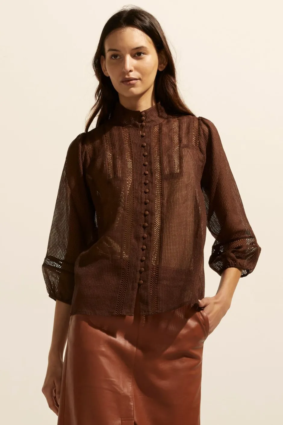 zoe kratzmann Tops|Focus Top-Chocolate
