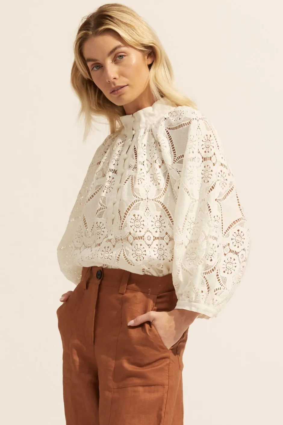 zoe kratzmann Tops|Fuse Top-Cream