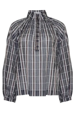 zoe kratzmann Tops|Fuse Top-Indigo Check