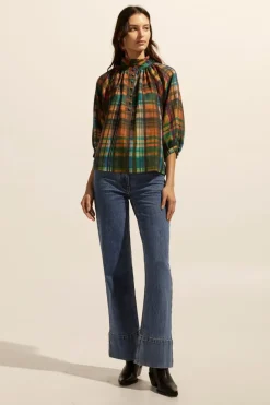 zoe kratzmann Tops|Fuse Top-Kaleidoscope Check