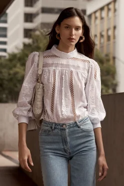 zoe kratzmann Tops|Glimpse Top-Porcelain