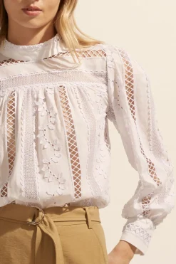 zoe kratzmann Tops|Glimpse Top-Porcelain