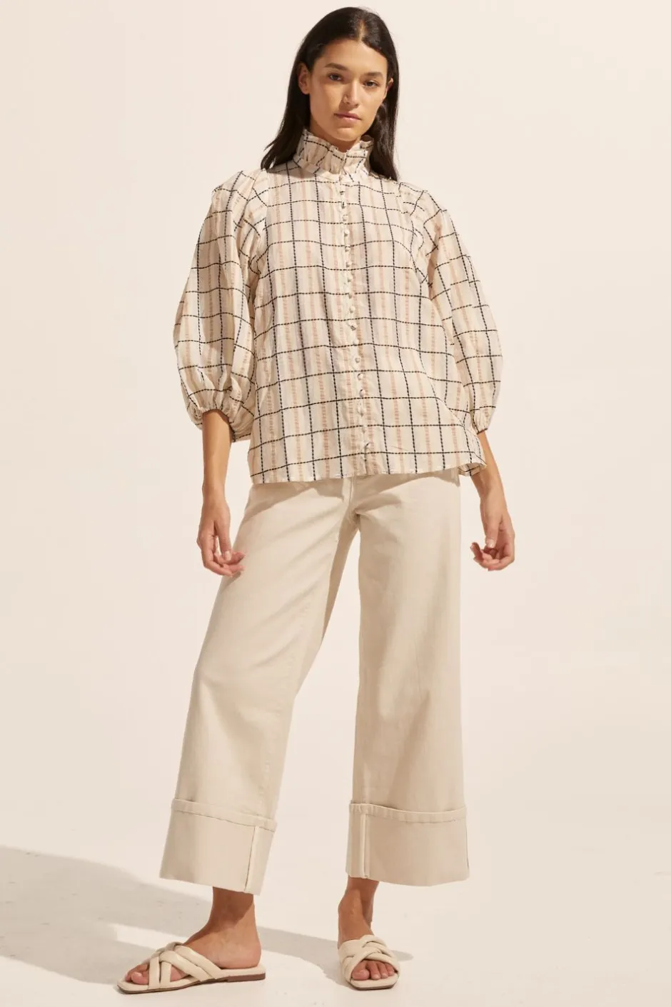 zoe kratzmann Tops|Grant Top-Ivory Check