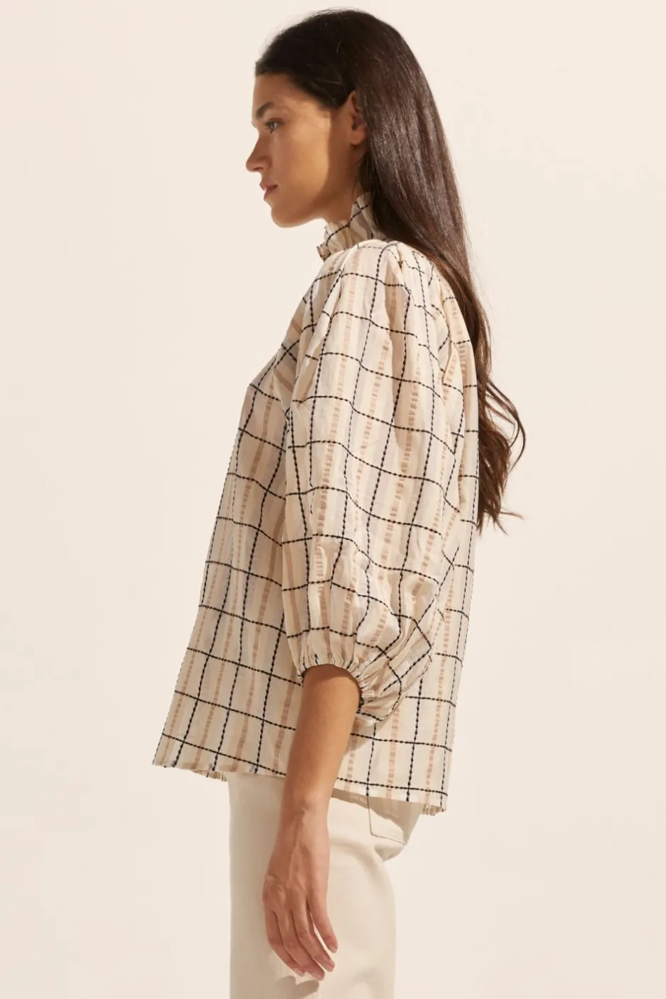 zoe kratzmann Tops|Grant Top-Ivory Check