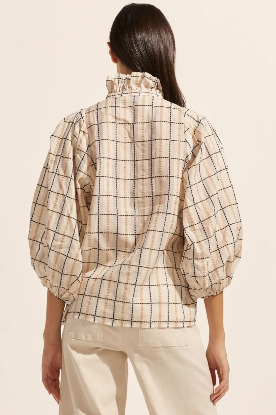 zoe kratzmann Tops|Grant Top-Ivory Check