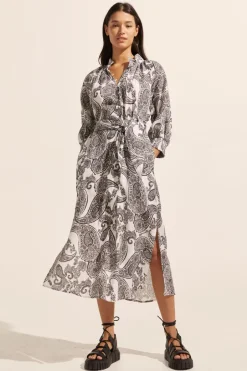 zoe kratzmann Dresses|Halcyon Dress-Black Paisley