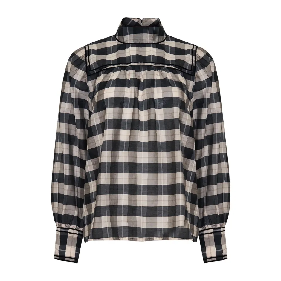 zoe kratzmann Tops|Horizen Top-Black/Ecru Check