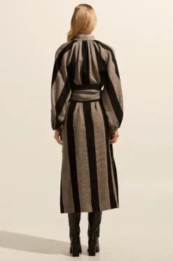zoe kratzmann Dresses|Import Dress-Black/Stone Stripe