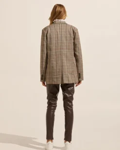 zoe kratzmann Jackets|Index Jacket-Navy/Chocolate Check