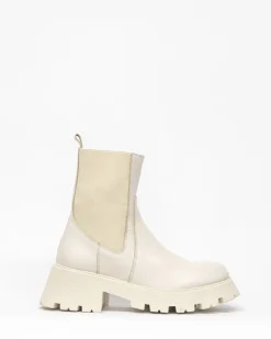 zoe kratzmann Boots|Inset Boot-Beige Leather