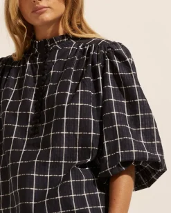 zoe kratzmann Tops|Lilt Top-Black Check