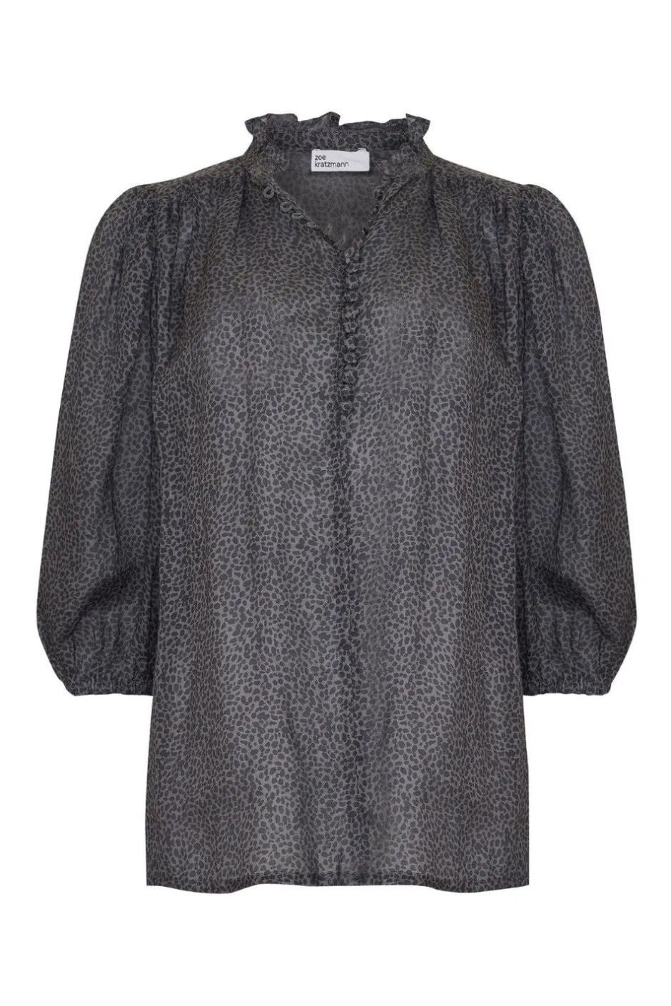 zoe kratzmann Tops|Lilt Top-Graphite Leopard
