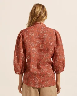 zoe kratzmann Tops|Lilt Top-Rust Paisley