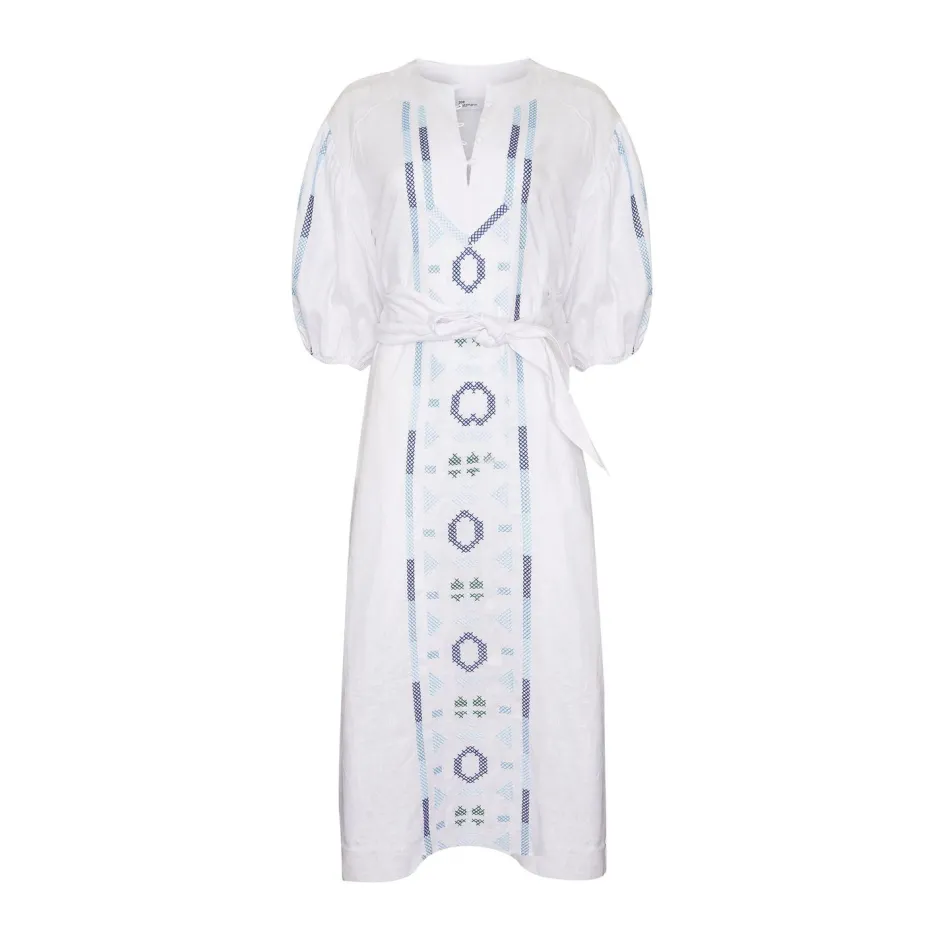 zoe kratzmann Dresses|Limbo Dress-Azure Embroid
