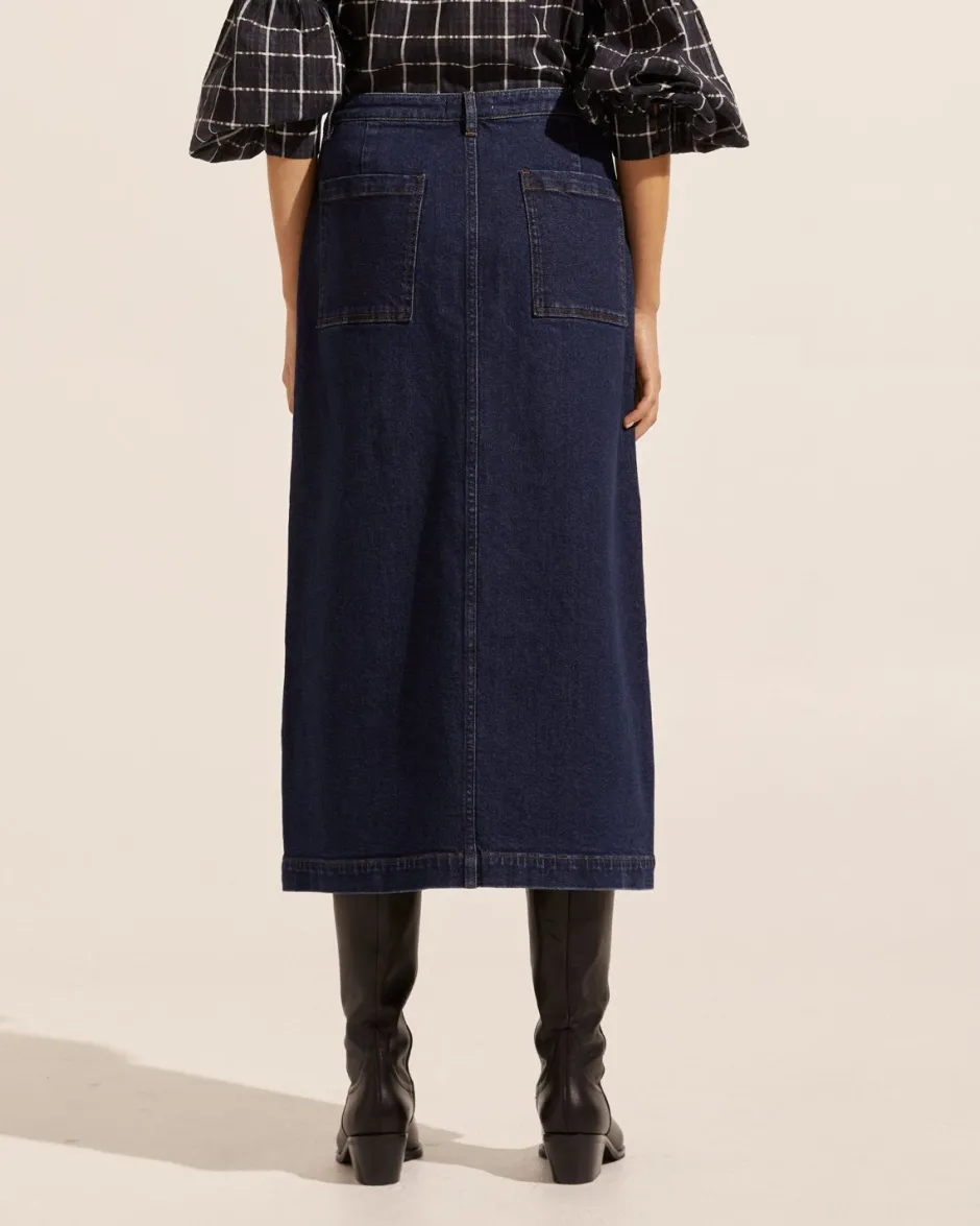 zoe kratzmann Bottoms|Loft Skirt-Dark Denim