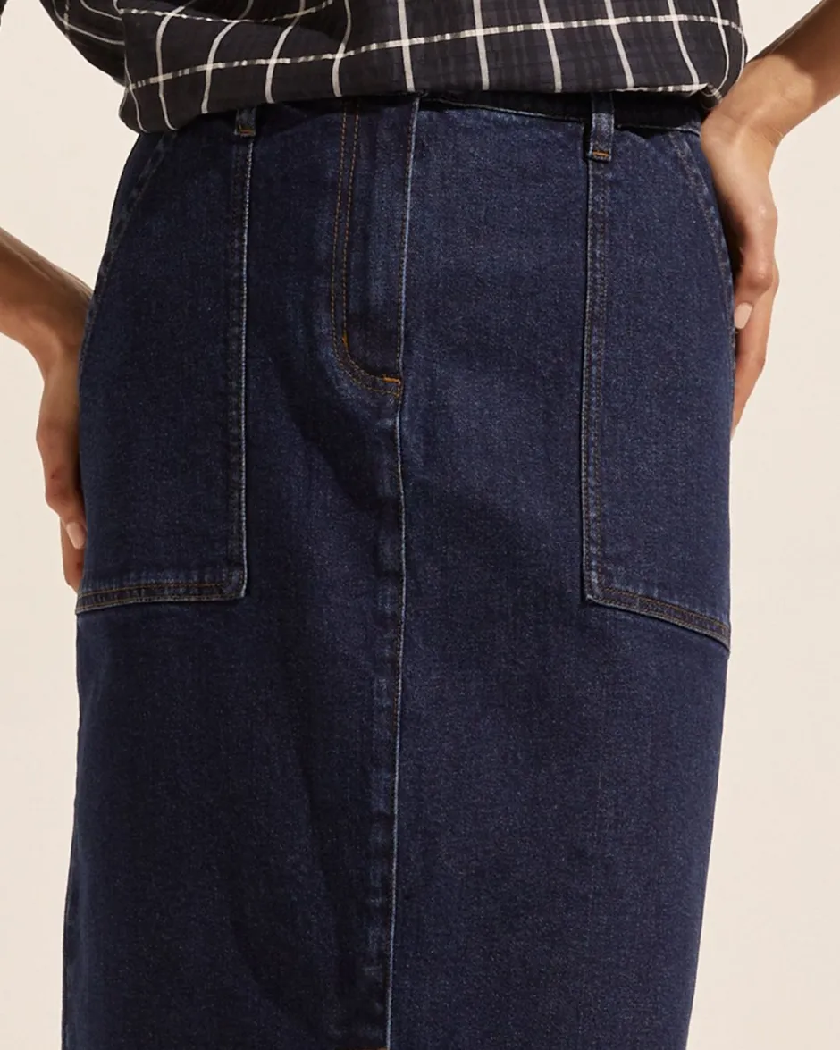zoe kratzmann Bottoms|Loft Skirt-Dark Denim