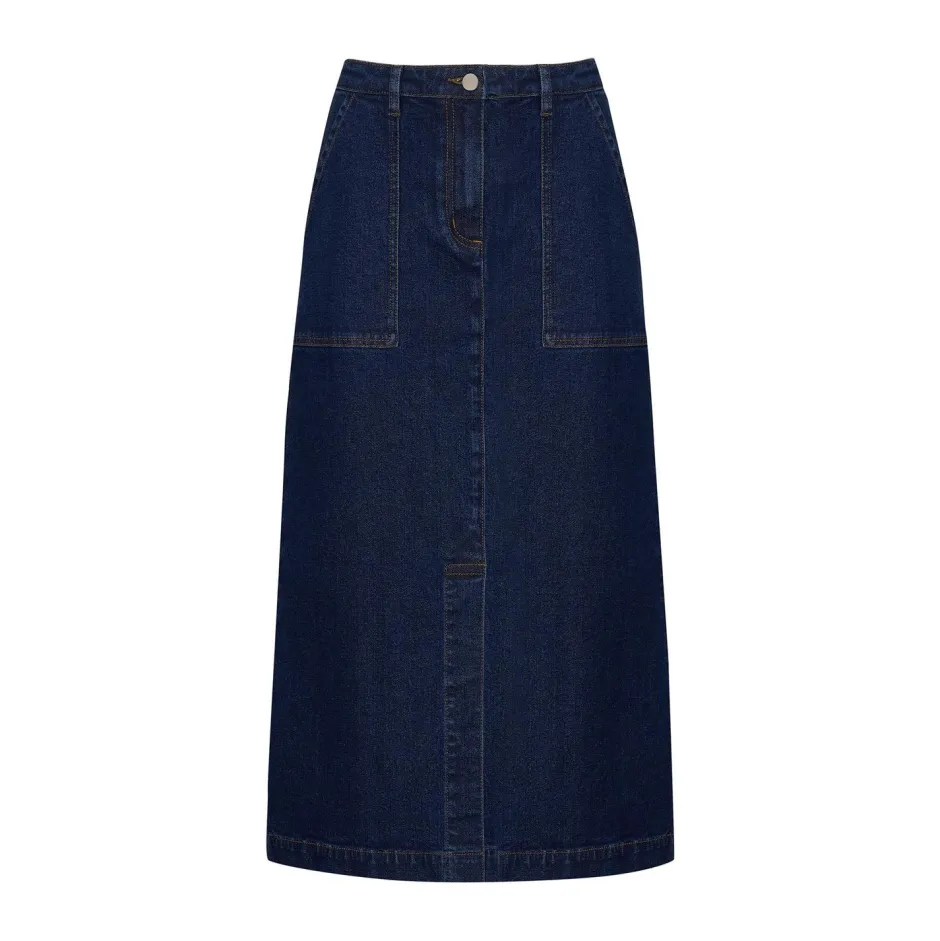 zoe kratzmann Bottoms|Loft Skirt-Dark Denim