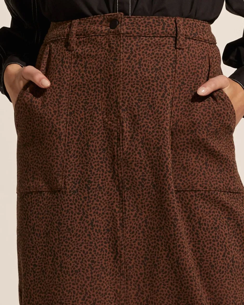 zoe kratzmann Bottoms|Loft Skirt-Toast Leopard
