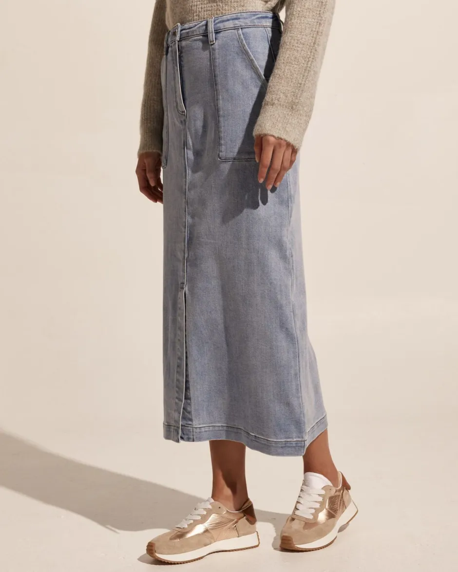 zoe kratzmann Bottoms|Loft Skirt-Washed Denim