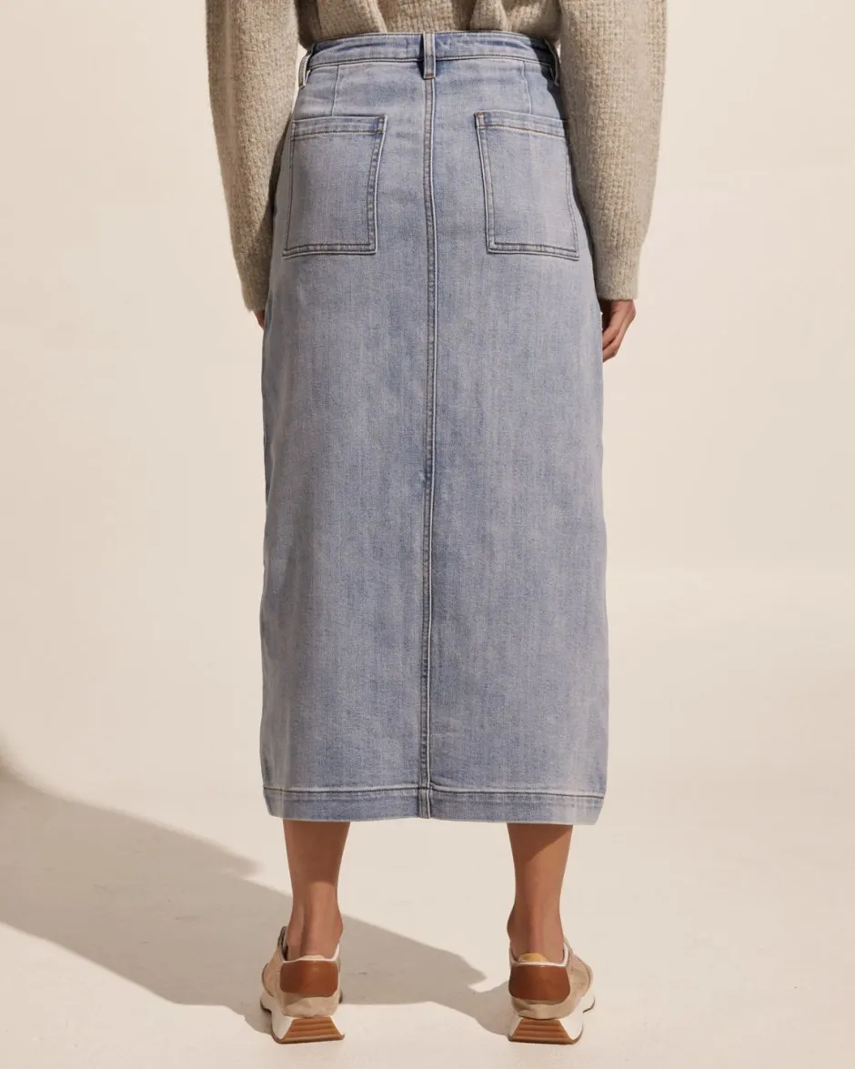 zoe kratzmann Bottoms|Loft Skirt-Washed Denim