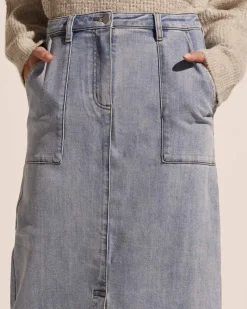 zoe kratzmann Bottoms|Loft Skirt-Washed Denim