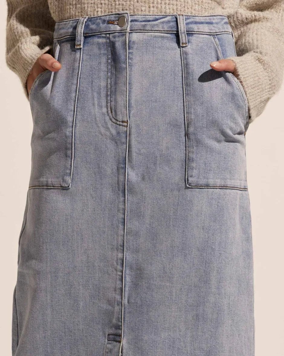 zoe kratzmann Bottoms|Loft Skirt-Washed Denim